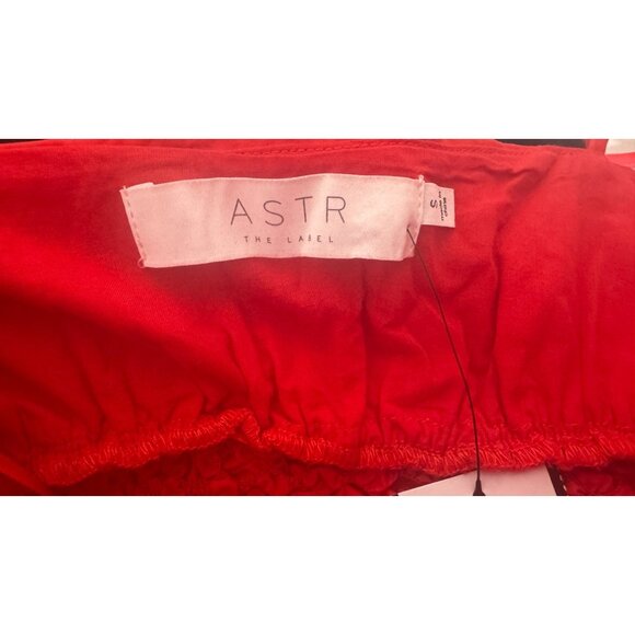 NWT Small Aster The Label  Red Smocked Midi Dress With Adjustable Straps - Picture 3 of 16